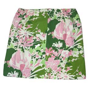 Talbots Woman Skirt 16W Cotton Floral Print Lined Work Preppy Summer